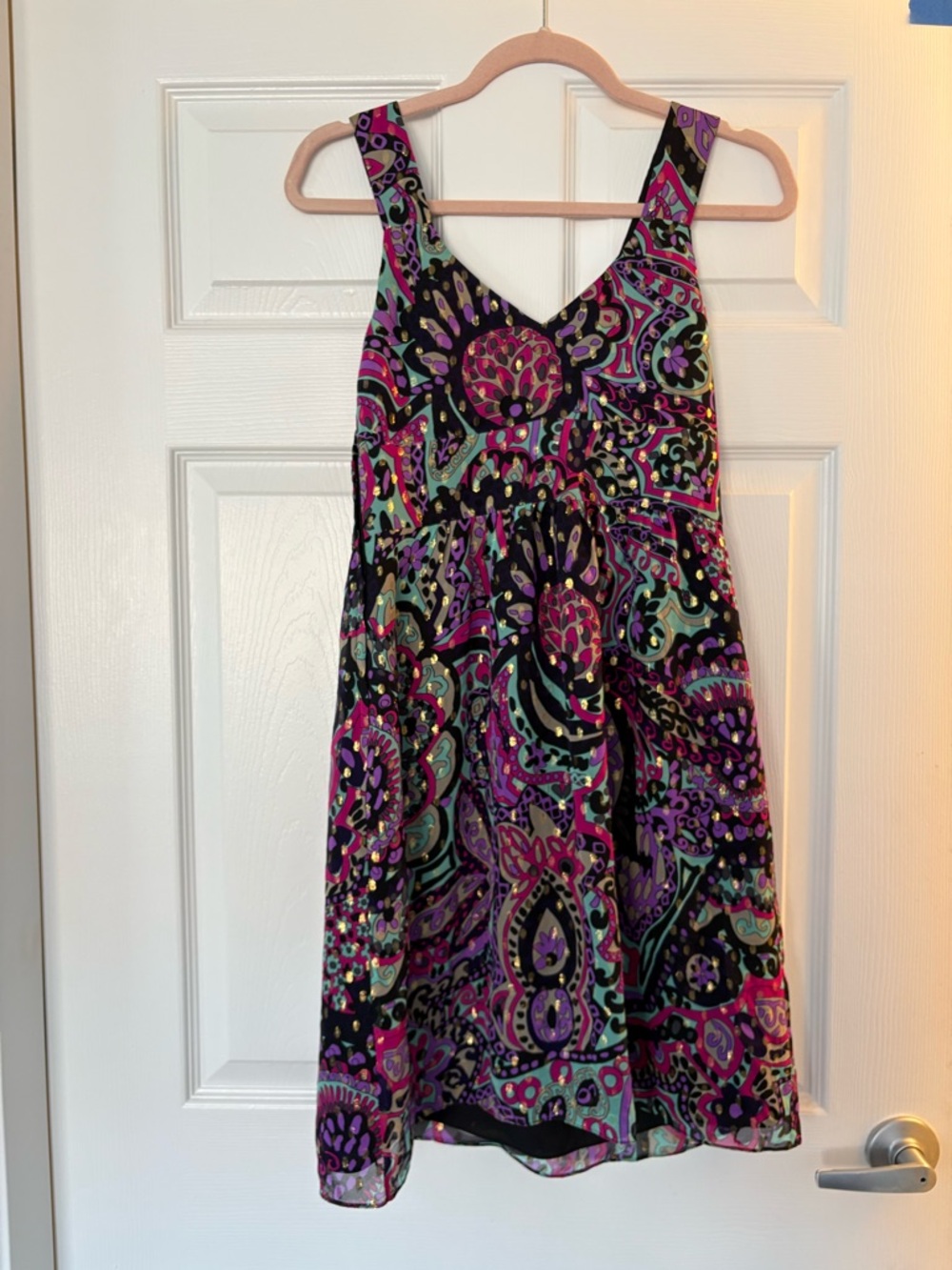 RARE NWT Tibi Black Multicolor Paisley Mini Dress with v-neck